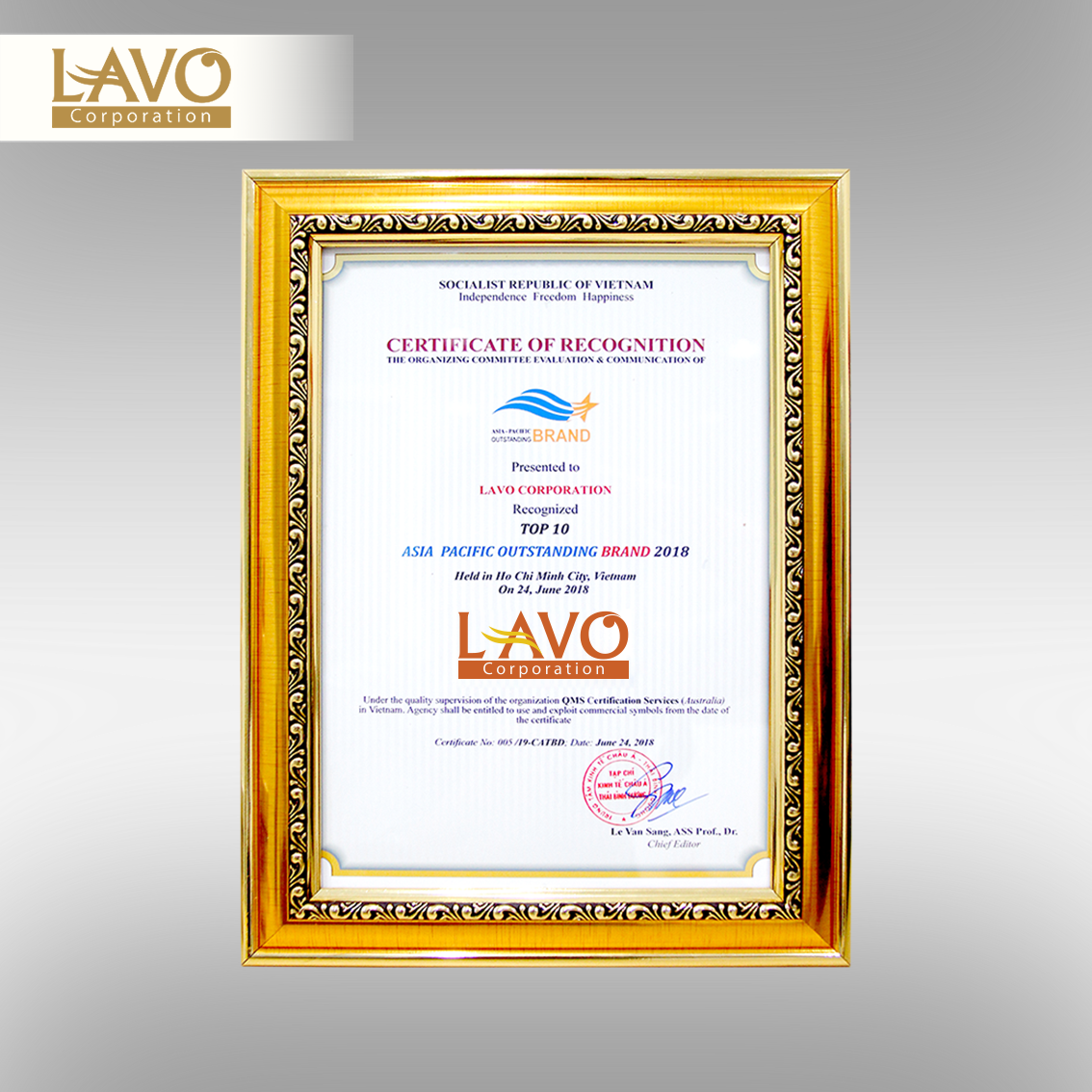 TOP 10 THƯƠNG HIỆU TIÊU BIỂU CHÂU Á THÁI BÌNH DƯƠNG 2018