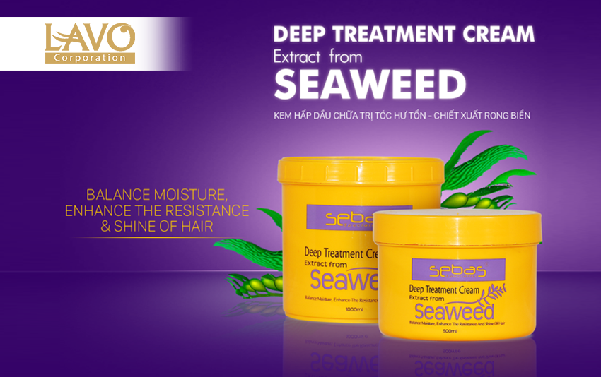 Hấp dầu phục hồi tóc hư tổn – chiết xuất rong biển Sebas.