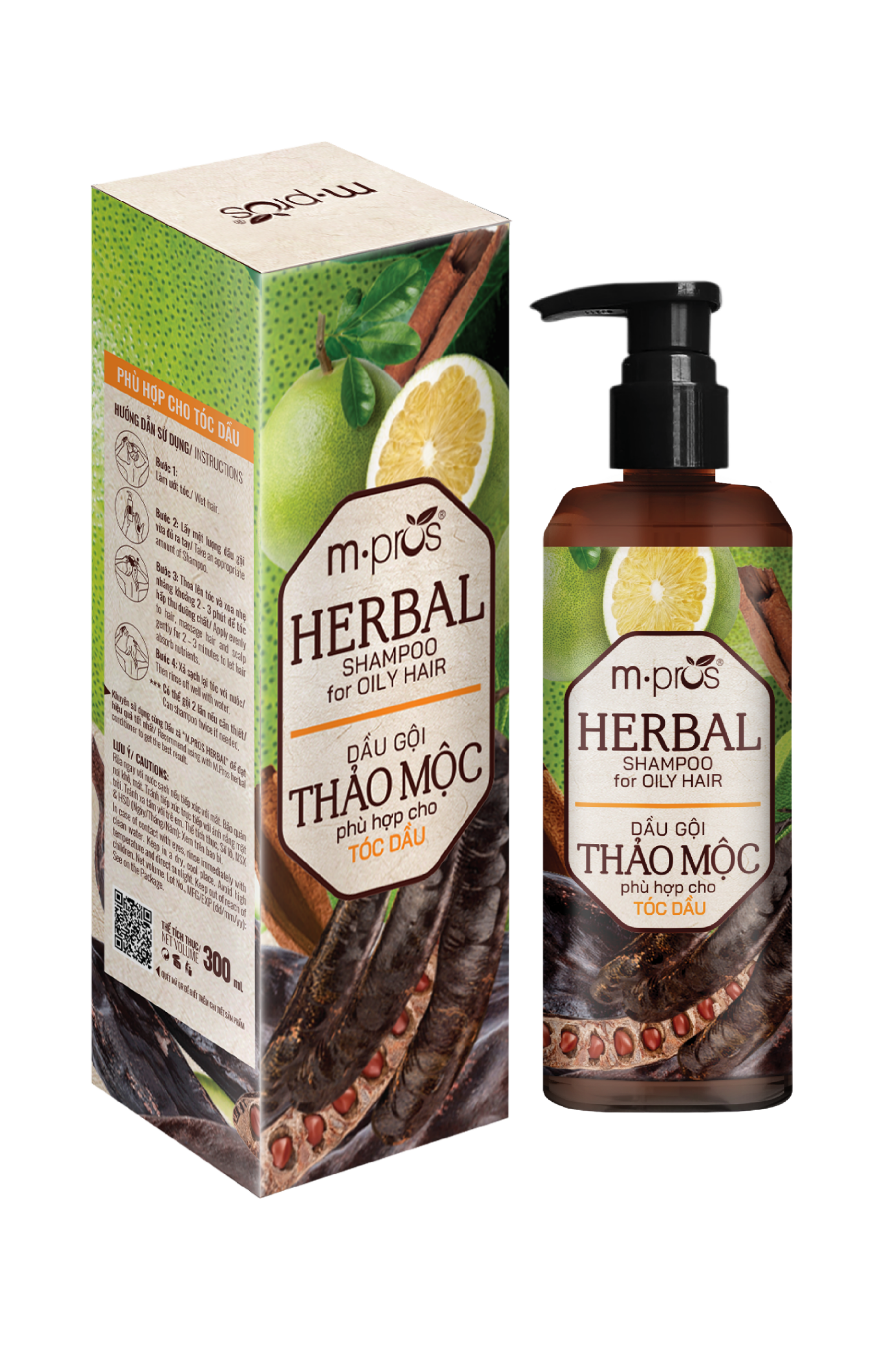 Dầu Gội Thảo Mộc m.pros – Phù Hợp Cho Tóc Dầu